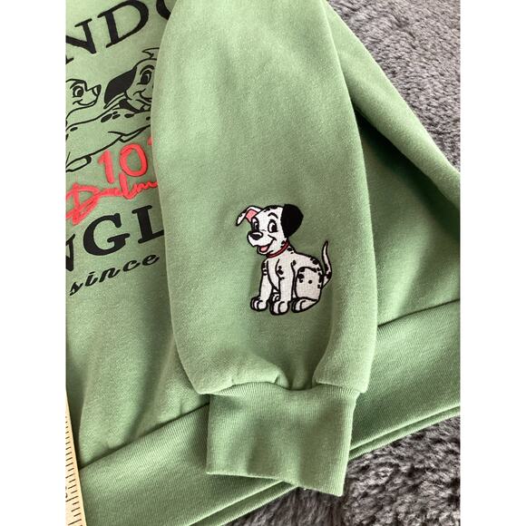 Disney Character Embroidery 101 Dalmatian London England Sweatshirt Green Small - Picture 8 of 10